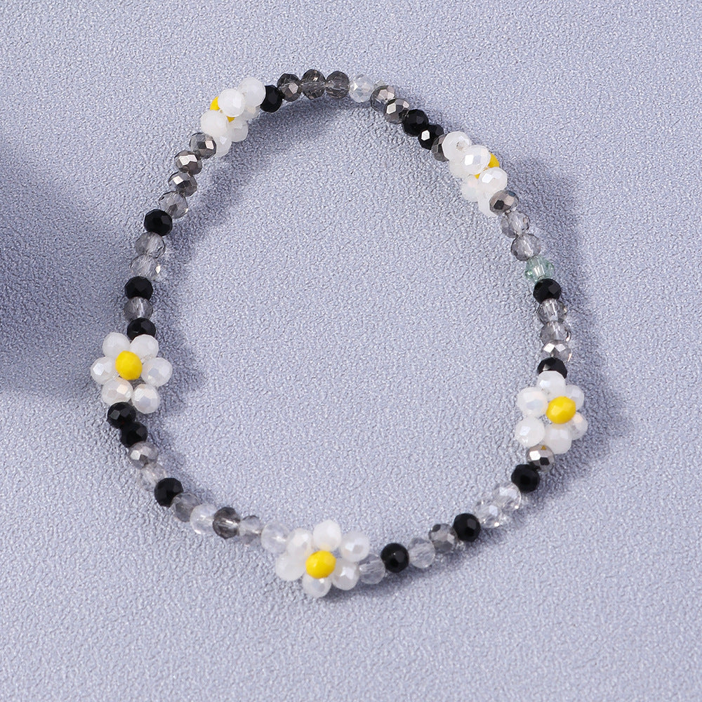 Wholesale Rice Beads Colorful Daisy Small Flowers Resin Bracelet